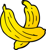 tecknad serie klotter par av bananer png