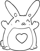 cartoon rabbit with love heart png