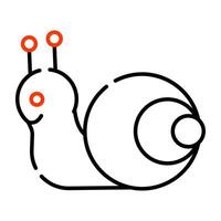 A spiral shaped shell animal, icon of snail vector