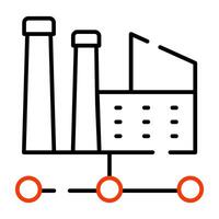 A linear design icon of smart factory vector
