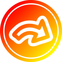 Richtung Pfeil kreisförmig Symbol mit warm Gradient Fertig png