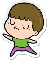 pegatina de un niño gruñón de dibujos animados png