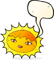 Cartoon hübsche Sonne mit Sprechblase png