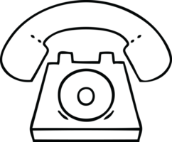 line drawing cartoon of a red telephone png