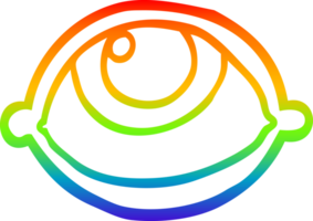 rainbow gradient line drawing of a cartoon all seeing eye png