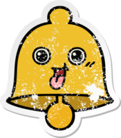 autocollant en détresse d'une jolie cloche de dessin animé png