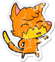 beunruhigter Aufkleber eines Cartoonfuchs png