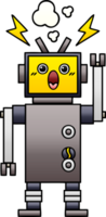 gradient shaded cartoon of a broken robot png