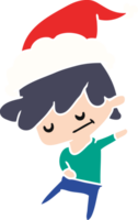 hand drawn christmas cartoon of kawaii boy png