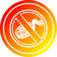 Nee filmen circulaire icoon met warm helling af hebben png