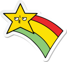 adesivo di una stella arcobaleno cadente simpatico cartone animato png