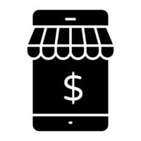 Trendy design icon of mobile shop vector