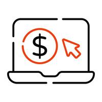 An editable design icon of pay per click vector