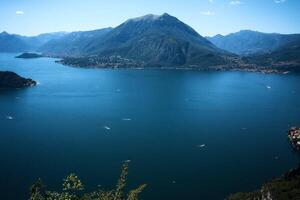 a breathtaking view of life on Lake Como on a summer day from above photo