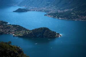 a breathtaking view of life on Lake Como on a summer day from above photo