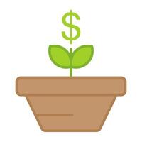 An editable design icon of dollar plant vector