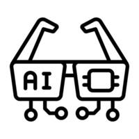 creativo diseño icono de ai lentes aislado en blanco antecedentes vector