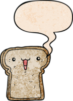 cute cartoon drawing with speech bubble in retro texture style png