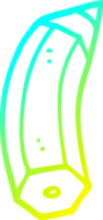 cold gradient line drawing of a cartoon pencil png