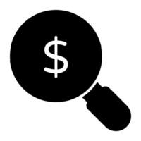 Search dollar icon, editable vector