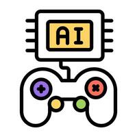 Modern design icon of ai gaming vector