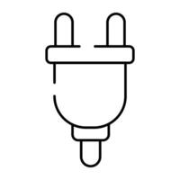 A linear design icon of electric plug vector