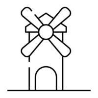 An editable design icon of domestic windmill vector