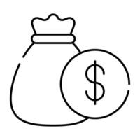 A trendy vector design of money bag