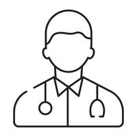 A medical specialist icon, linear design of physician vector