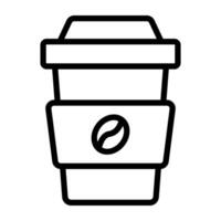 A line design icon of coffee cup vector