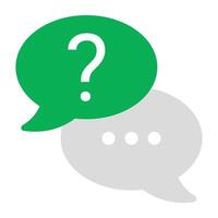 Bubble with question mark, flat design of faq vector