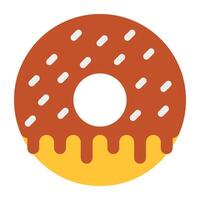 A friend cake icon, flat design of donut vector