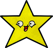 retro Grunge Textur Karikatur von ein Gold Star png