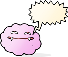 cartoon pink fluffy vampire cloud with speech bubble png