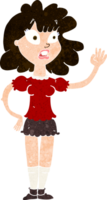 cartoon worried woman waving png