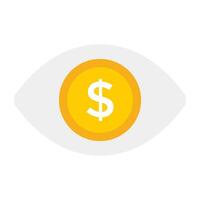 dólar ojo demostración concepto de negocio ojo icono vector