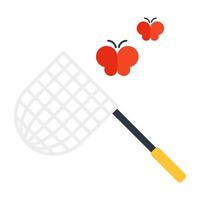 A leisure activity icon, flat design of catching butterfly vector