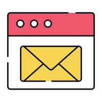 Letter on web page denoting concept of online mail vector