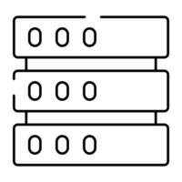 A linear design icon of data server rack vector