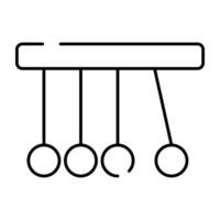 An editable design icon of newton's cradle vector