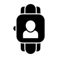 A creative design icon of smartwatch user vector