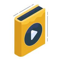 Creative design icon of video book vector