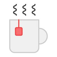 un Perfecto diseño icono de caliente té taza vector