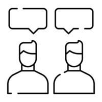 Speech bubbles with avatars depicting concept of communication vector