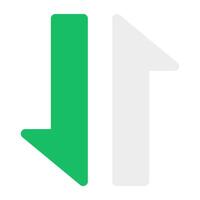 Up and down arrows, flat design of two way arrows vector