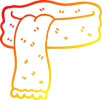 warm gradient line drawing of a cartoon winter scarf png