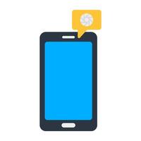 Speech bubble with smartphone, icon of mobile chat vector