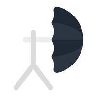 Flat design icon of studio umbrella vector