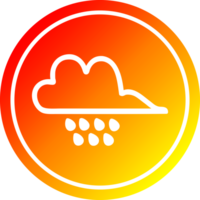 pioggia nube circolare icona con caldo pendenza finire png