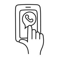 A trendy design icon of mobile call vector